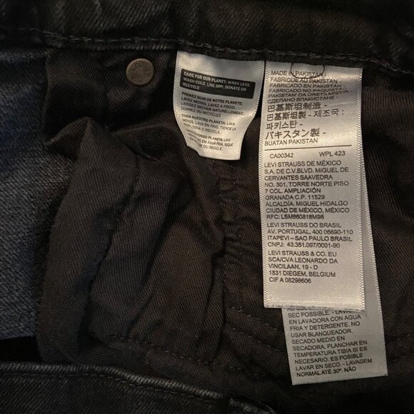 Levis 502 Premium Mens Black Denim Jeans W34 comfortable stretchy casual - Picture 6 of 12